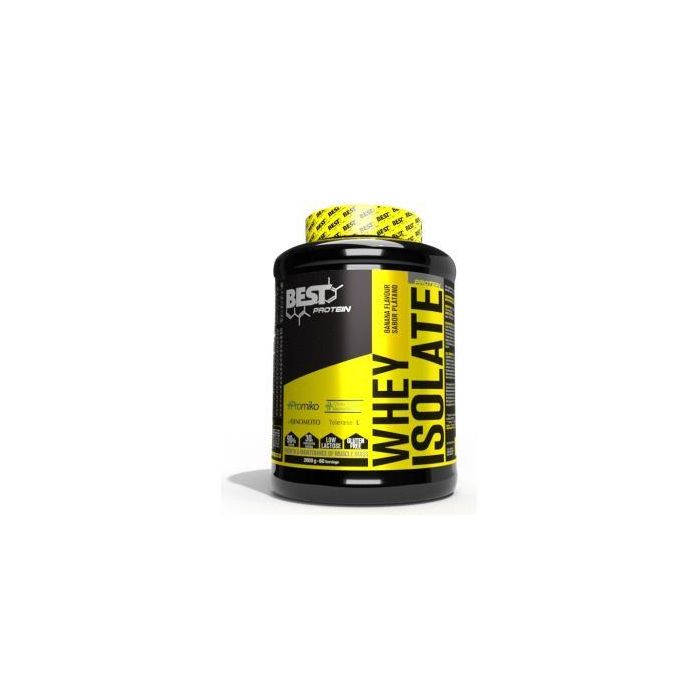 BEST PROTEIN Whey Isolate Plátano 2000g Proteína Suero Leche 90% para Crecimiento y Conservación Muscular