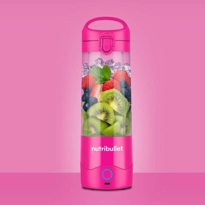 Nutribullet NBP003MA Licuadora Portátil Compacta 70W, 0.475L, Color Rosa, Incluye 1 Botella para Batidos y Smoothies Saludables 1