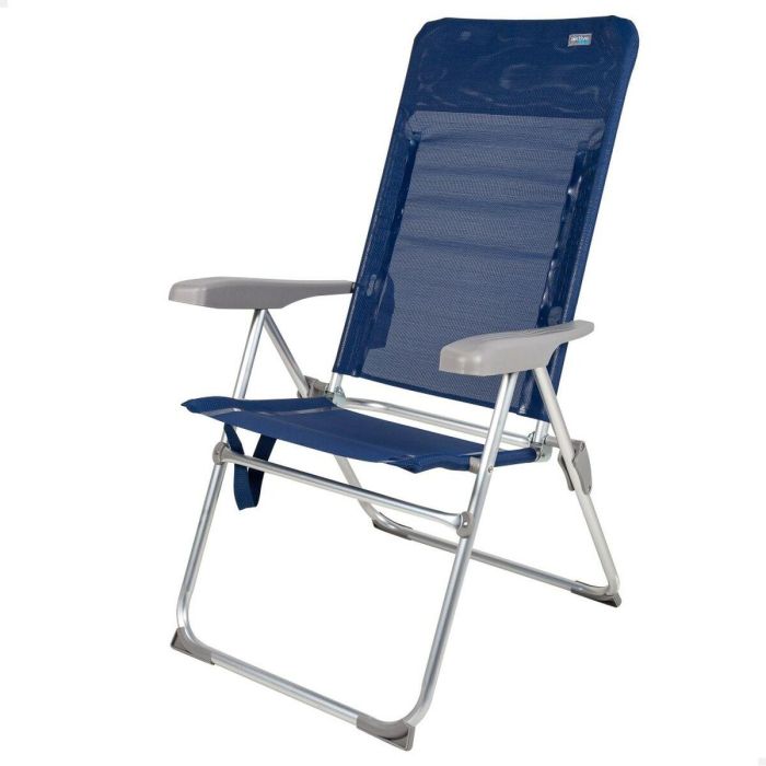 Silla de Playa Aktive Slim Plegable Azul marino 47 x 107 x 66 cm (4 Unidades) 1