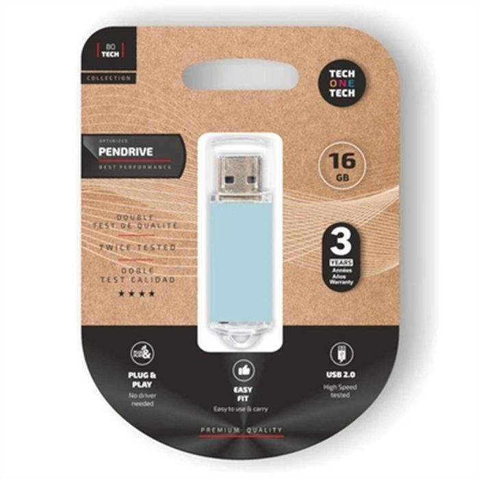 Pendrive Tech One Tech TEC3010-16 16 GB Azul 1 Pendrive Tech One Tech TEC3010-16 16 GB Azul 1