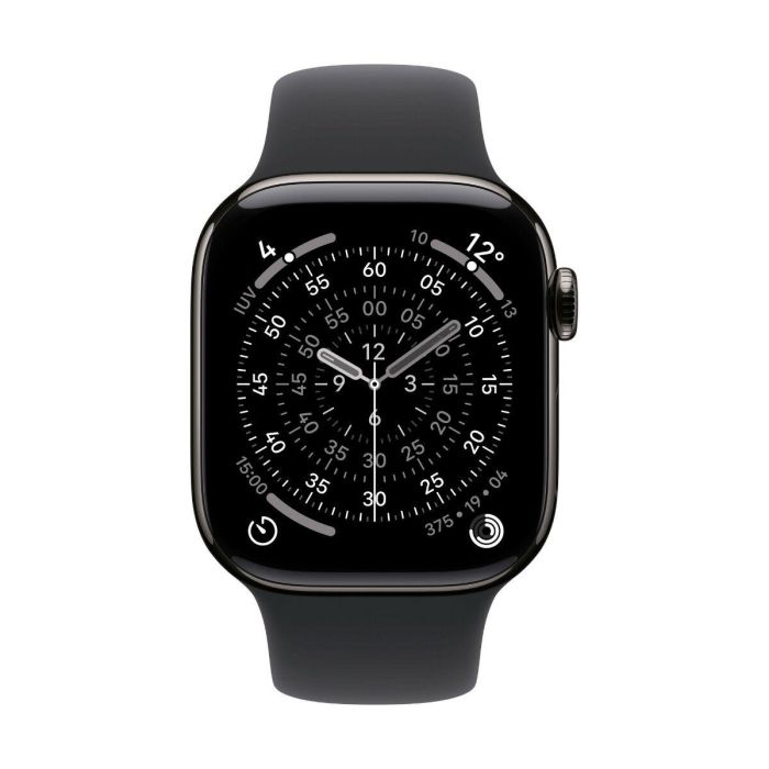 Apple Watch Series 11 GPS/Cellular 42mm Titanio Negro Pizarra Correa Deportiva Negro (M/L) MF8T4QL/A 1