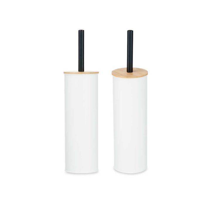 Berilo Escobillero de Metal y Bambú Blanco 9.5x27.2x9.5 cm (6 Unidades) 1 Berilo Escobillero de Metal y Bambú Blanco 9.5x27.2x9.5 cm (6 Unidades) 1