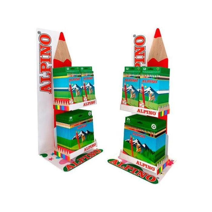Alpino Estuche 12 lápices Al010654 y Estuche 24 lápices Al010658 - Expositor Estrella