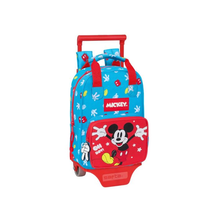 Mochila Escolar con Ruedas Mickey Mouse Clubhouse Fantastic Azul Rojo 20 x 28 x 8 cm