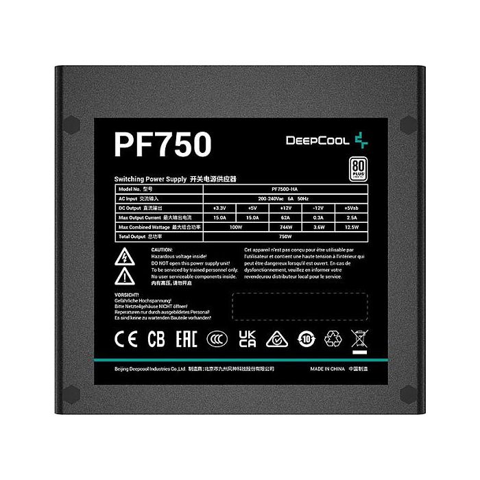 DeepCool PF750 750W ATX 85% 20+4 Pin 55cm 6 SATA 2 Molex 12cm Ventilador