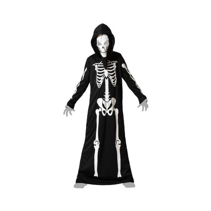 Disfraz Mono Esqueleto Con Capucha Niños Infantil Unisex 7-9 Años Halloween