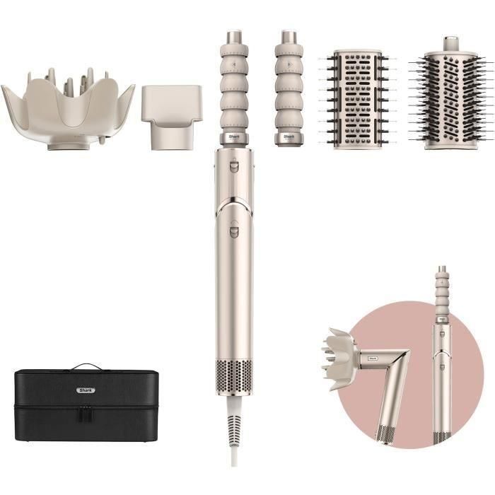 Shark FlexStyle HD446SLEU Secador y Moldeador de Pelo 2 en 1, 1400W, con 5 Accesorios - Champán Shark FlexStyle HD446SLEU Secador y Moldeador de Pelo 2 en 1, 1400W, con 5 Accesorios - Champán