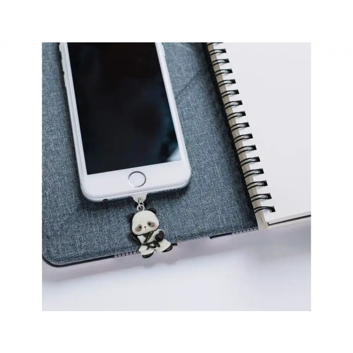 Wondee Charm Colgante para Móvil Funny Panda - Protector de Puerto Carga Tipo-C/Lightning - Accesorio Decorativo y Antipolvo