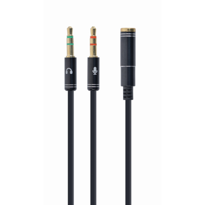 GEMBIRD Adaptador Audio Stereo 3.5mm Mini Jack 4PIN AU354PM-0.2M Cable 0,2m Negro