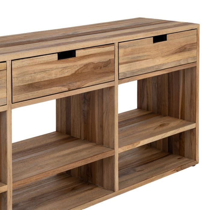 Mueble Tv Natural Madera de Teca Salón 140 X 30 X 55 cm