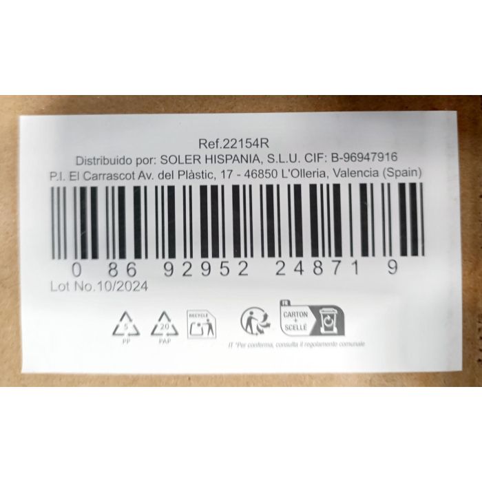 Lav Set 6 Copas Champagne 230 cc Colección Ella Ø5x7x23cm (4 Cajas)