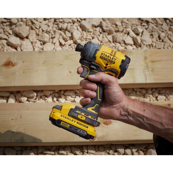 Atornillador de impacto - STANLEY FATMAX V20 - SFMCF820D2K-QW - 190 Nm Brushless - Litio 18V - 2 Baterías 2Ah 2 Atornillador de impacto - STANLEY FATMAX V20 - SFMCF820D2K-QW - 190 Nm Brushless - Litio 18V - 2 Baterías 2Ah 2