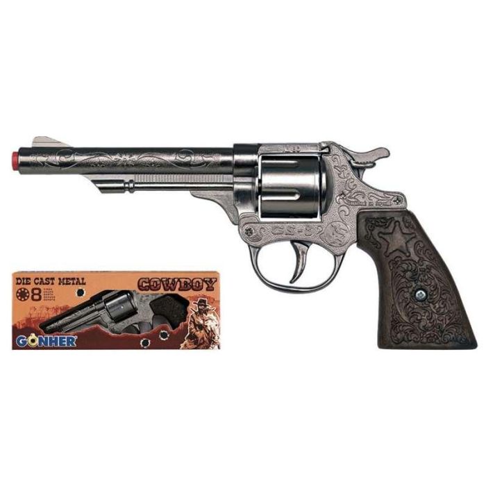 Revolver 8 tiros color plata 22x5x3,5 cm 4 Revolver 8 tiros color plata 22x5x3,5 cm 4