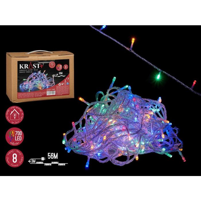 Tira Led Interior Multi 56M 700 Bombillas 8 Func Krist+ 11X16CM (4 Unidades) Tira Led Interior Multi 56M 700 Bombillas 8 Func Krist+ 11X16CM (4 Unidades)