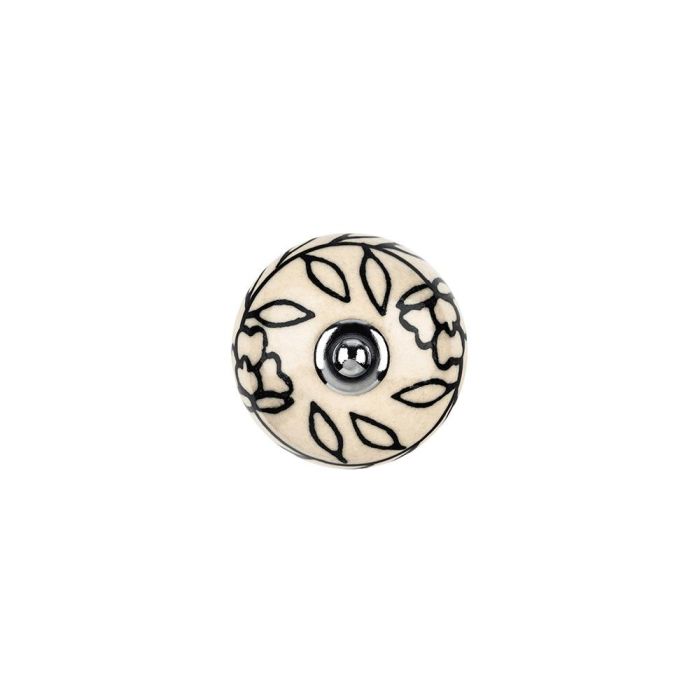 Rei Pomos para Mueble, Blister 4 Unid., Porcelana-Metal, Blanco con Flor, Ø40x36mm, Mod. E504 1 Rei Pomos para Mueble, Blister 4 Unid., Porcelana-Metal, Blanco con Flor, Ø40x36mm, Mod. E504 1