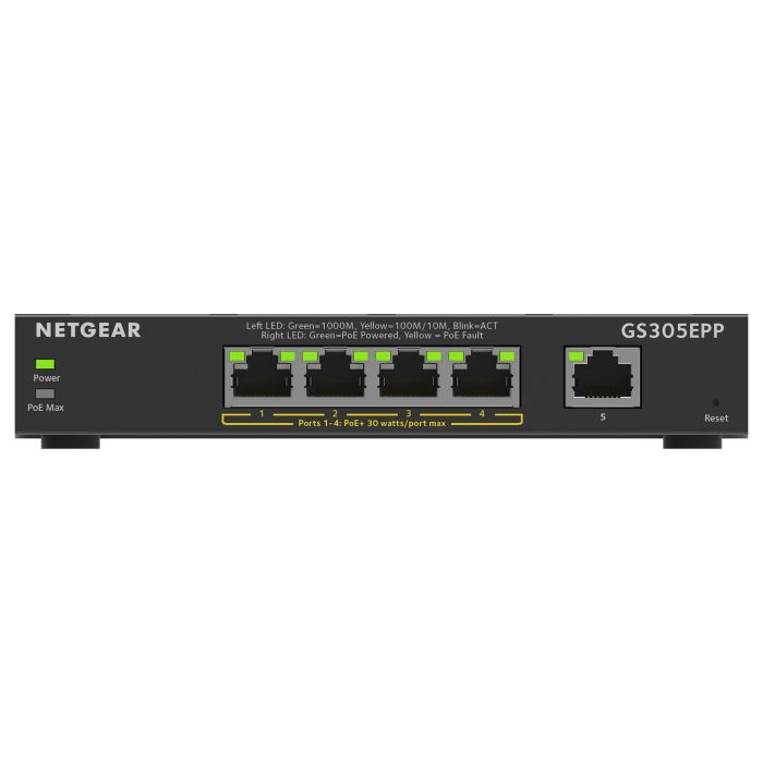 NETGEAR GS305EPP-100PES Switch 5 Puertos Gigabit Ethernet PoE+ Gestionado L2/L3 1 NETGEAR GS305EPP-100PES Switch 5 Puertos Gigabit Ethernet PoE+ Gestionado L2/L3 1