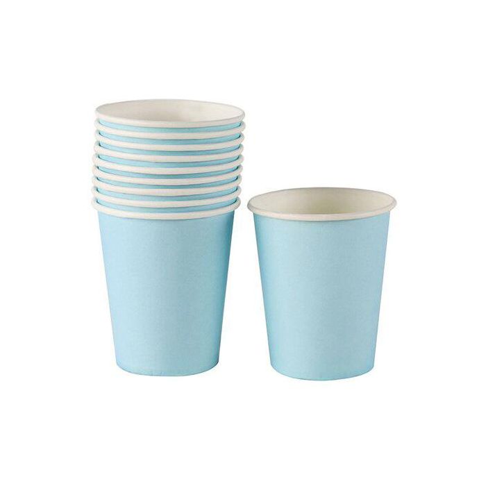 Set de 24 vasos de cartón azul baby 200 cc Algon (36 Cajas) 2 Set de 24 vasos de cartón azul baby 200 cc Algon (36 Cajas) 2