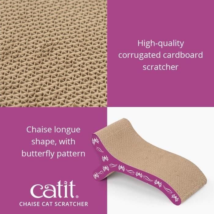 Catit Poste Rascador de Cartón Corrugado con Catnip para Gatos, Protege Muebles de Arañazos, 46x22x20 cm Violeta 2 Catit Poste Rascador de Cartón Corrugado con Catnip para Gatos, Protege Muebles de Arañazos, 46x22x20 cm Violeta 2