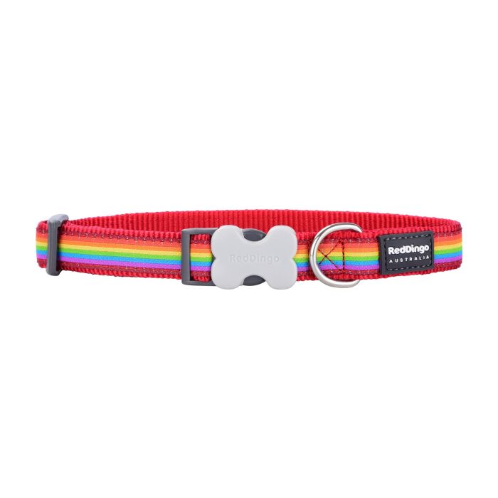 Red Dingo Collar Rainbow 15 mm X 24-36 cm Nylon para Perro Ajustable Cómodo Resistente Hebilla Acero Inoxidable 3 Red Dingo Collar Rainbow 15 mm X 24-36 cm Nylon para Perro Ajustable Cómodo Resistente Hebilla Acero Inoxidable 3