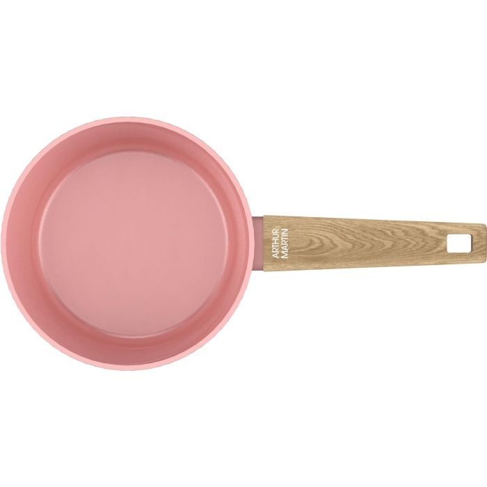 Juego de 3 cacerolas - Aptas para todo tipo de fuegos, incluida inducción - ARTHUR MARTIN - AM0702 - Revestimiento cerámico - Ø 16-18-20 cm - Rosa 3