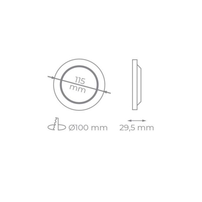 Downlight Iglux IG-54-7R-N/ Circular/ Ø115 x 29.5mm/ Potencia 7W/ 590 Lúmenes/ 4000ºK/ Blanco 1