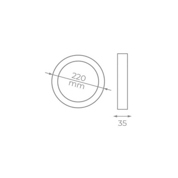 Downlight Iglux SUP-102318-FB V2/ Circular/ Ø220 x 35mm/ Potencia 18W/ 1700 Lúmenes/ 6000ºK/ Blanco 1