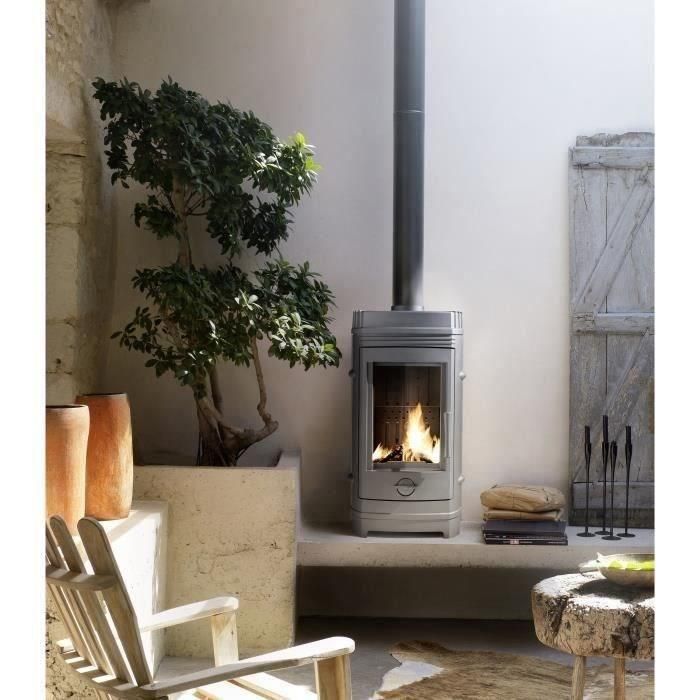 Estufa de leña INVICTA Cassine - Potencia óptima: 10 kW - Máx.: 15 kW - Eficiencia 76%, leños de 34 cm - Fabricada en Francia Estufa de leña INVICTA Cassine - Potencia óptima: 10 kW - Máx.: 15 kW - Eficiencia 76%, leños de 34 cm - Fabricada en Francia