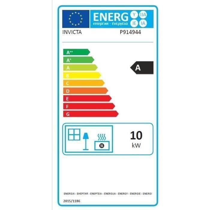 Estufa de leña - INVICTA Ode - 10 KW - Hierro fundido - Leños 25 cm 2