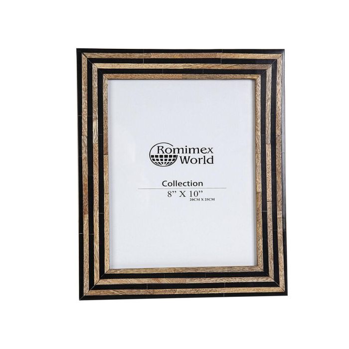 Marco de Fotos Romimex Negro Beige Resina Madera MDF 26 x 31 x 2 cm Marco de Fotos Romimex Negro Beige Resina Madera MDF 26 x 31 x 2 cm