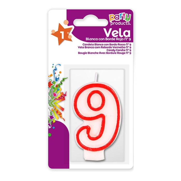 Best Products Vela Nº 9 Repostería Cera Rojo / Blanco 1 Best Products Vela Nº 9 Repostería Cera Rojo / Blanco 1