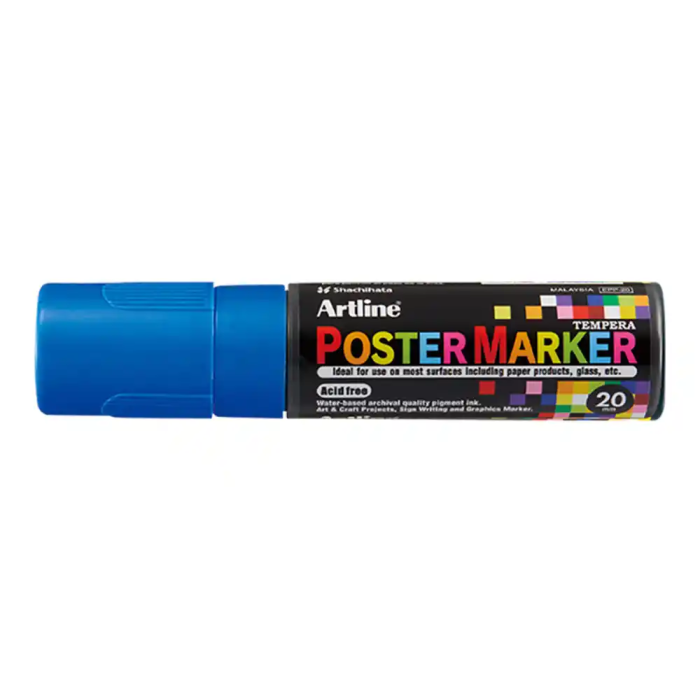 Artline Rotulador Poster Marker EPP-20 Punta Rectangular 20 mm Azul para Carteleria 1
