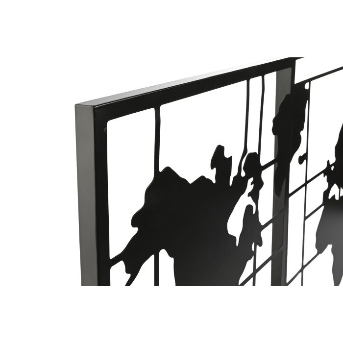 DKD Home Decor Decoracion Pared Loft Negro Metal Set de 3 (2 Unidades) 120 x 65 x 2 cm 1