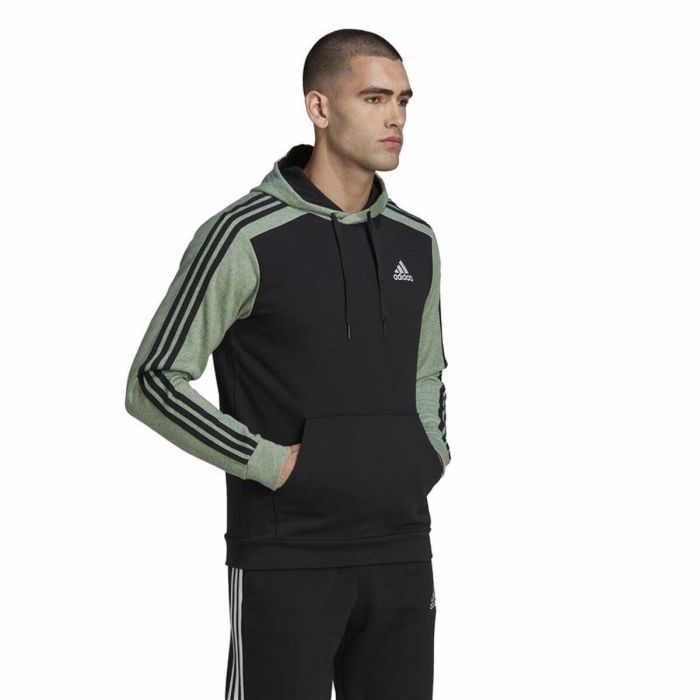 Sudadera con Capucha Hombre Adidas Essentials Mélange French Terry Negro 4 Sudadera con Capucha Hombre Adidas Essentials Mélange French Terry Negro 4
