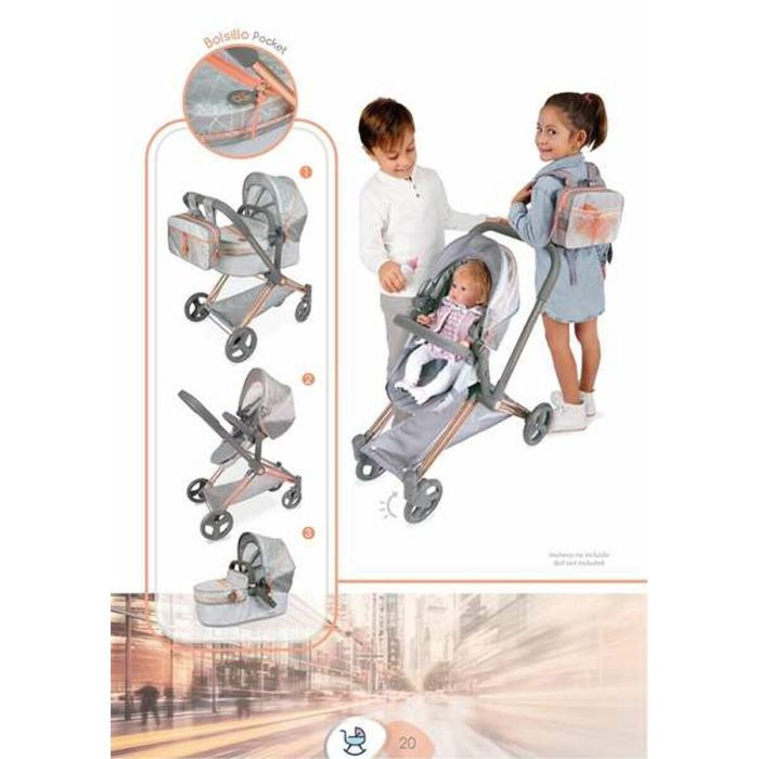Decuevas Coche de Muñeca Cityx Plegable 3 en 1 para Muñecas de hasta 50 cm, 38x65x73 cm, Edad +3 años 2 Decuevas Coche de Muñeca Cityx Plegable 3 en 1 para Muñecas de hasta 50 cm, 38x65x73 cm, Edad +3 años 2