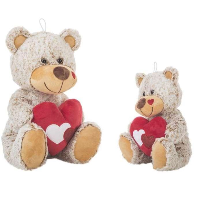 Peluche oso beig c/corazón 26cm. 2 Peluche oso beig c/corazón 26cm. 2