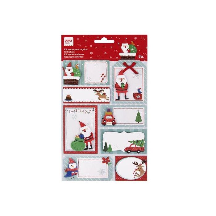 Etiquetas Regalo Bolsa Apli Navidad Hola Papa Noel 1H (19814) 5 unidades