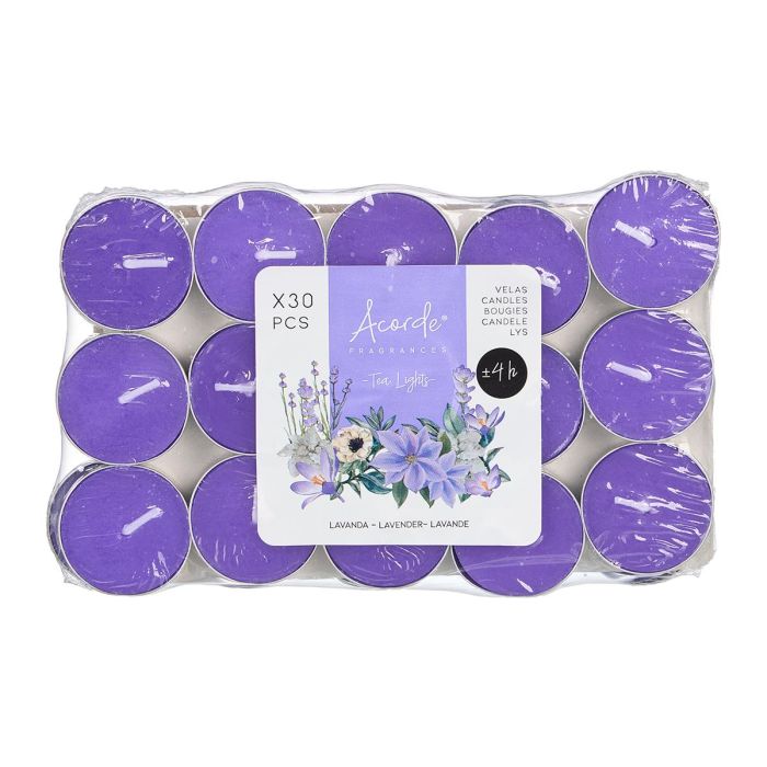 Set 30 Tea Light Lavanda  3H Acorde 19x2x11cm (24 Unidades) 1
