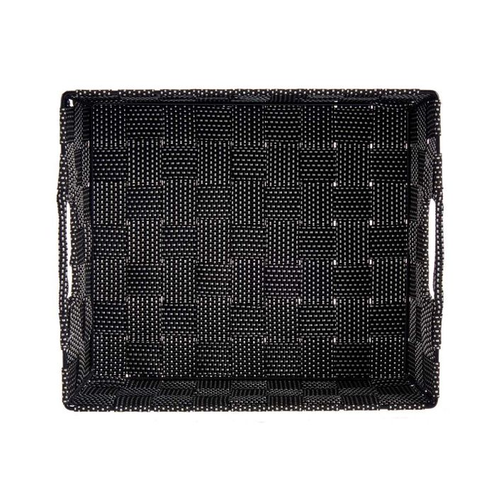 Cesta de Tela Rectangular Kipit 23 cm Negro - 3L, Poliéster (48 Unidades) 3 Cesta de Tela Rectangular Kipit 23 cm Negro - 3L, Poliéster (48 Unidades) 3