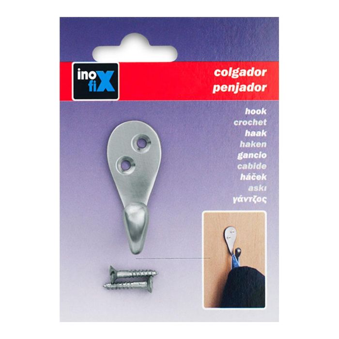 Colgador clasico de laton niquel satinado 3760-7-000 (blister) inofix 1