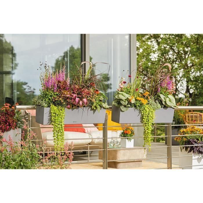 Jardinera - Balconera piedra 80 - Kit completo - Gris piedra - 12 L - LECHUZA 2