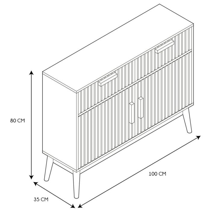 Home Deco Factory Klaus Aparador Almacenamiento, 2 Puertas y 2 Cajones, Mueble Comedor o Dormitorio, MDF Patas Pino Natural 100x35x80 cm 6 Home Deco Factory Klaus Aparador Almacenamiento, 2 Puertas y 2 Cajones, Mueble Comedor o Dormitorio, MDF Patas Pino Natural 100x35x80 cm 6