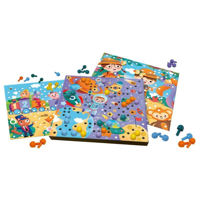 Ravensburger Colorino Mi primer mosaico - Juego educativo de construcción para niños: estimula creatividad, motricidad fina, formas y colores con peones fáciles de colocar 1