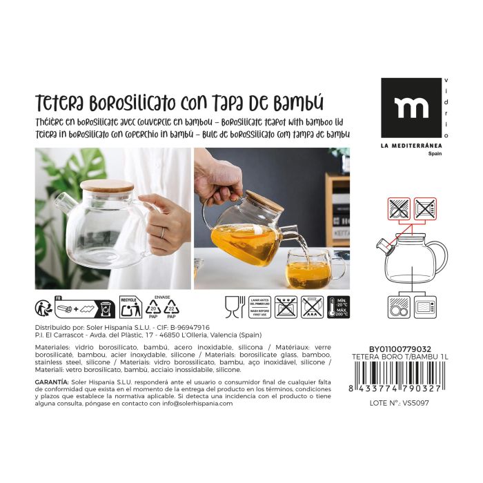 Inde Tetera Boro T/Bambu 1L La Mediterranea 8