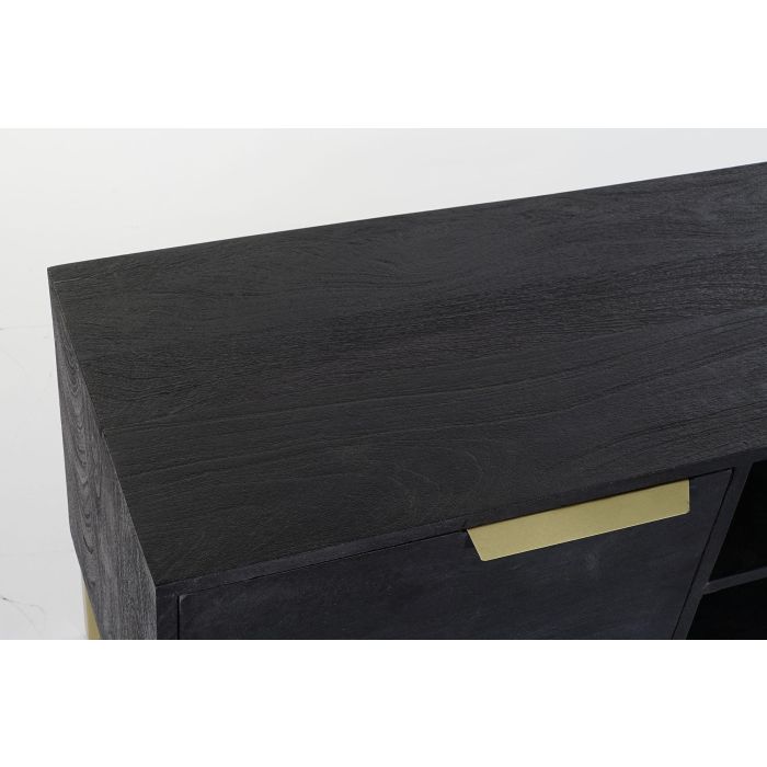 Mueble Tv Moderno DKD Home Decor Negro Dorado 38 x 51 x 147 cm 1 Mueble Tv Moderno DKD Home Decor Negro Dorado 38 x 51 x 147 cm 1