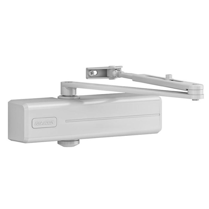 Cierra Puertas Con Brazo Articulado Tesa Dc120 Con Retención Acabado Plata Duver Cierra Puertas Con Brazo Articulado Tesa Dc120 Con Retención Acabado Plata Duver