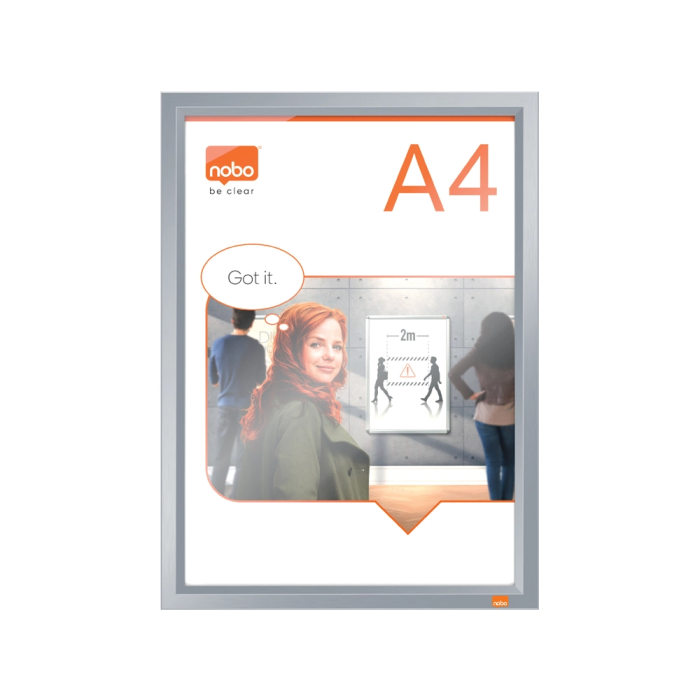 Nobo Marco Porta Anuncios Impression Pro DIN A4, Marco de Clip Aluminio, 235x13x325 mm 2