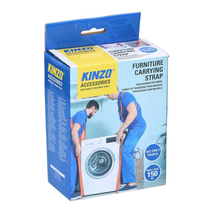 Kinzo Npt Correas de Transporte de Mobiliario, Juego para 2 Personas, 2800 x 45 x 1.2 mm, Carga Máxima 150 kg 1