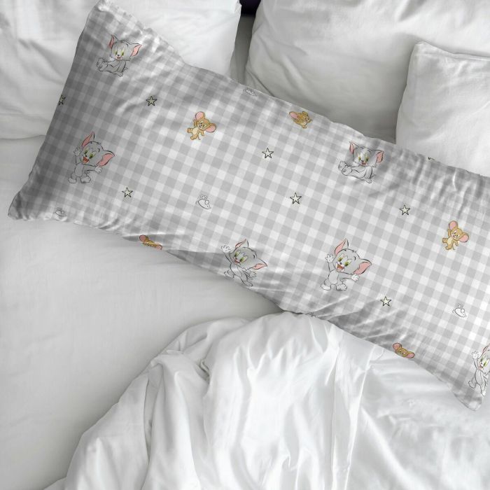 Funda de almohada Tom & Jerry Gris Multicolor 175 Hilos 45 x 125 cm 1