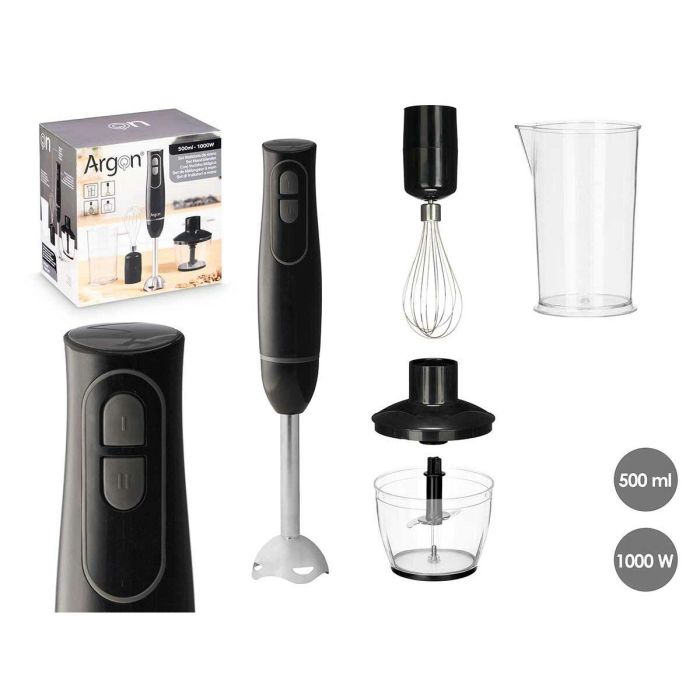 Set Batidora Accesorios Negra Gris 1000W Argon 22CM (6 Unidades) Set Batidora Accesorios Negra Gris 1000W Argon 22CM (6 Unidades)