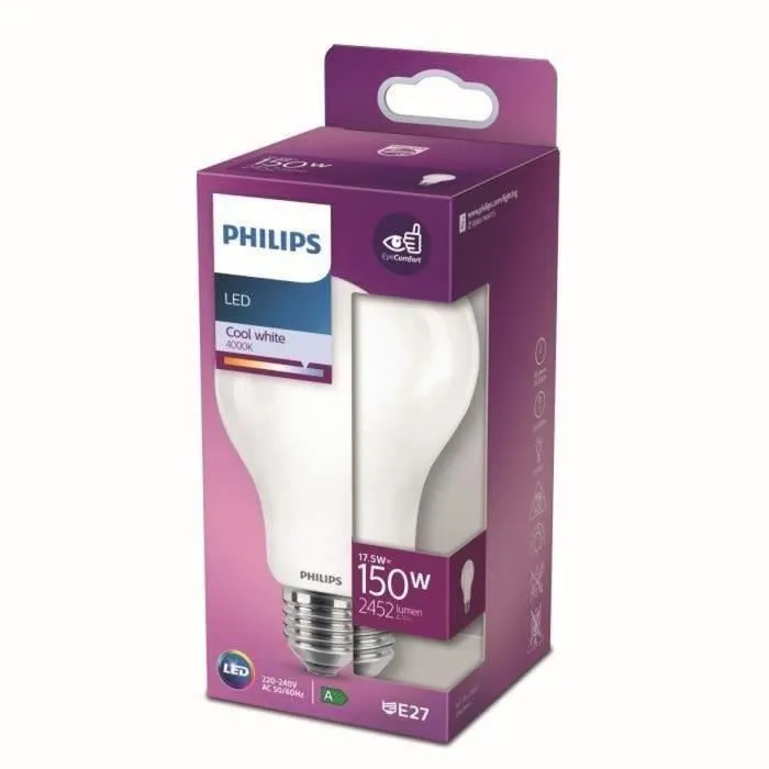 Philips Bombilla LED E27 Standard 17.5W 2452lm 4000K Luz Día Ø7.5 x 12.1 cm 1